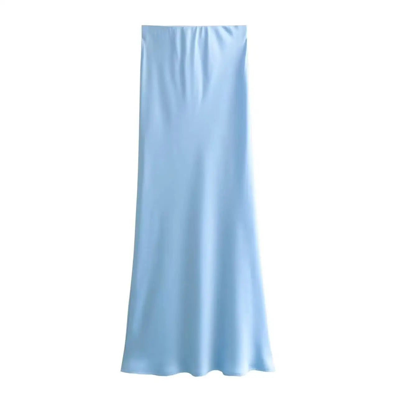 Chic High Waist Satin Silk Slim Fashion Midi Skirt