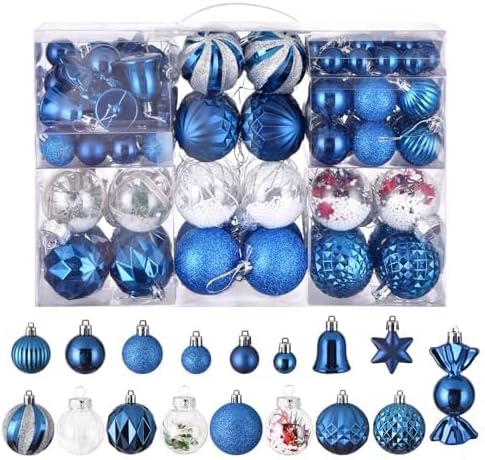 48-Pack Shatterproof Macaron Christmas Balls Ornaments Set