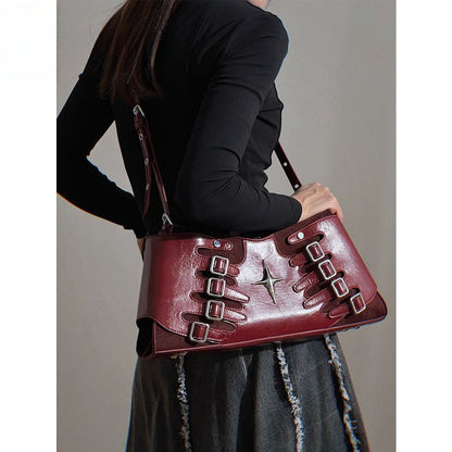 Y2K Gothic Red Street Harajuku Shoulder Female Crossbody High Punk Spicy Bag