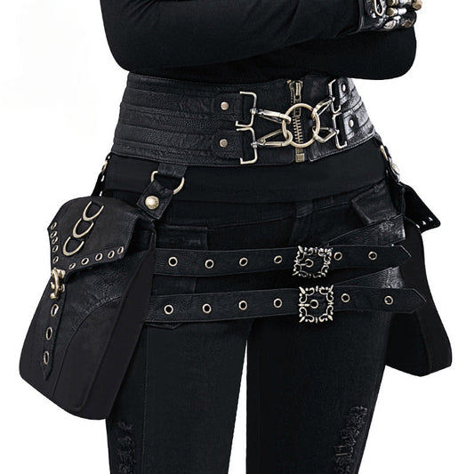 Punk Thigh Waist Skull Hop Rivet Retro Rock Gothic Leg Hip Rivet Bag