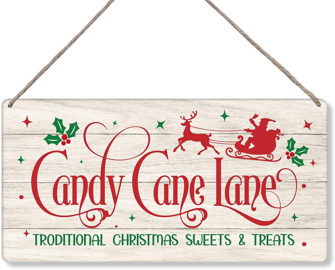 Farmhouse Christmas Decor Set - Gingerbread House, Candy Cane, Kitchen Signs