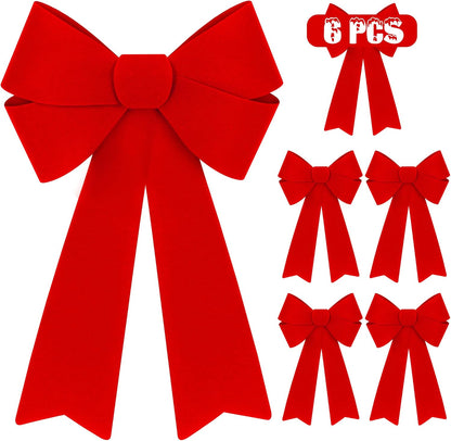 Red Velvet Christmas Bows - Set of 2