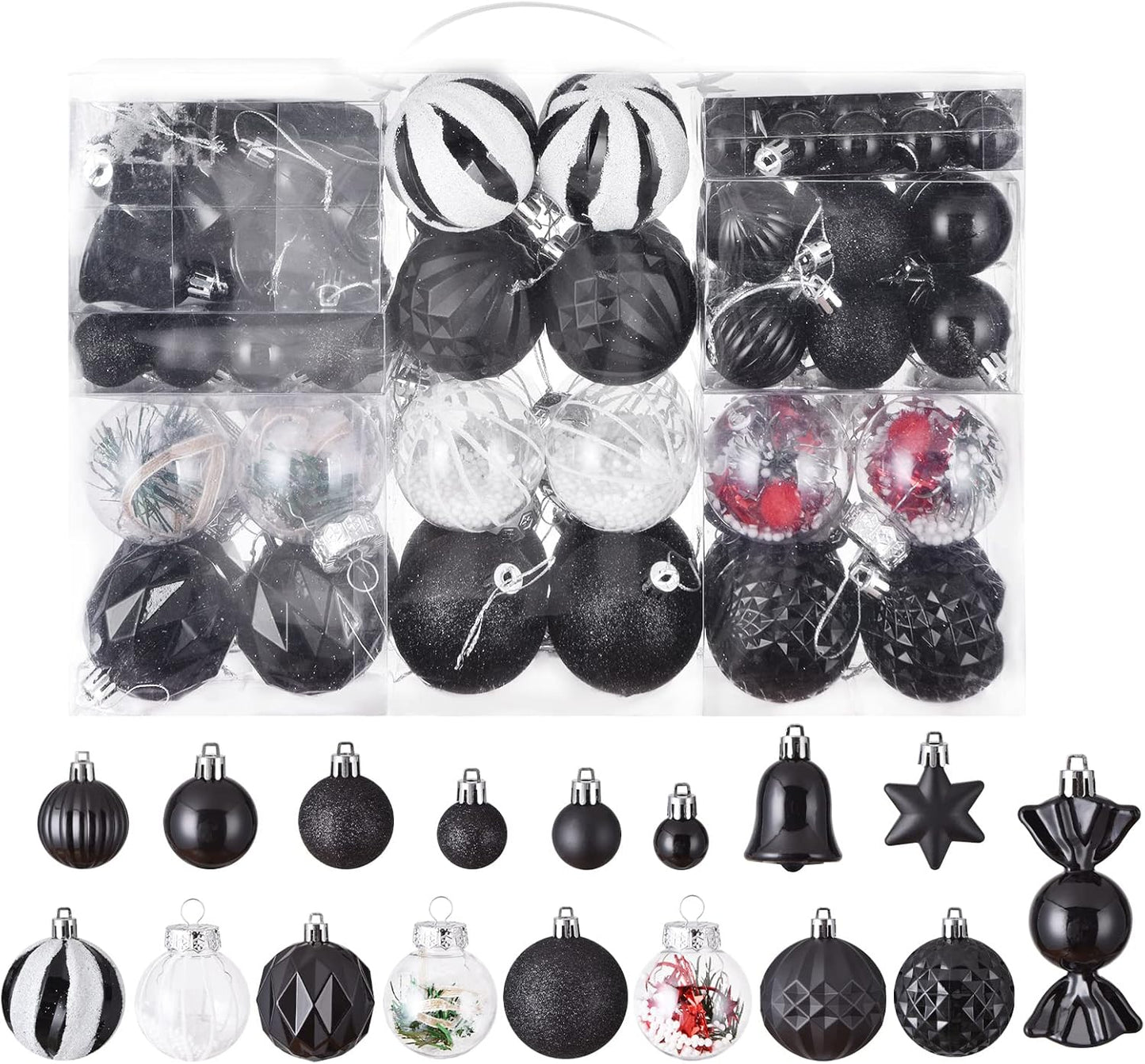 48-Pack Shatterproof Macaron Christmas Balls Ornaments Set