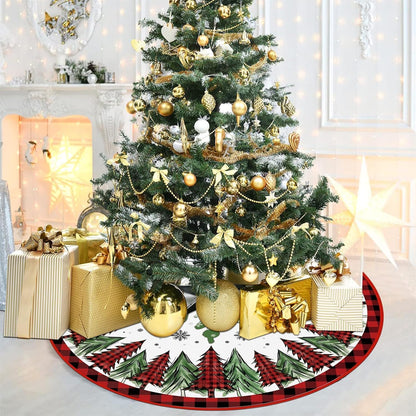 Buffalo Plaid Trees Pencil Tree Skirt - 48"