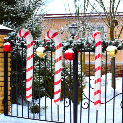 20 Pcs Jumbo Inflatable Candy Canes - Outdoor Christmas Yard Decor - 35 Inches