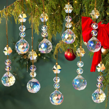 Christmas Crystal Ornaments - Set of 12