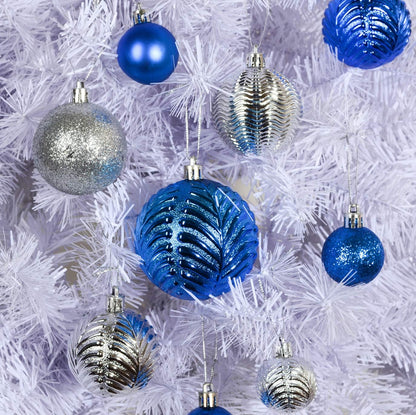 Blue Christmas Ball Ornaments Set - 36 pcs - Shatterproof - Small, Medium, Large