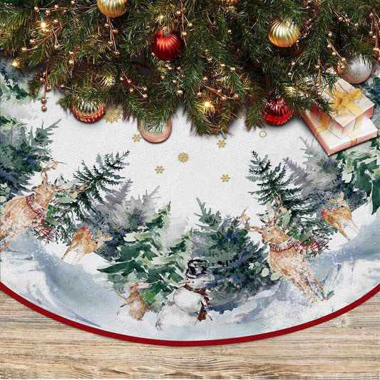 Winter Reindeer Pencil Tree Skirt - 48"