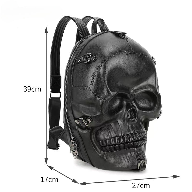 3D Backpack Punk Gothic Ghost Skull Travel Vintage Rivets Bag