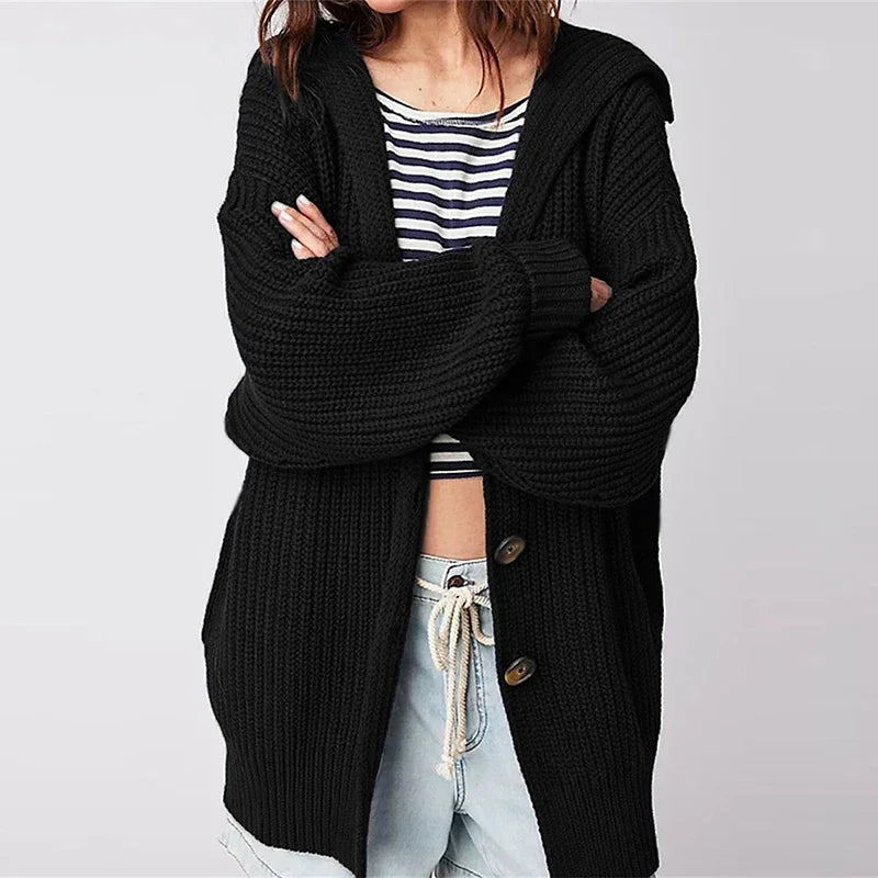 Autumn Winter Loose Full Sleeves Fashion New Oversized Knitted Coats