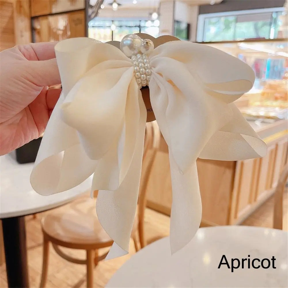 Ribbon Bowknot Ponytail Hair Accessory - Spring Fashion Christmas