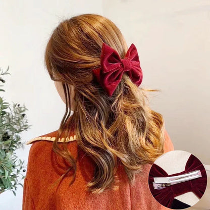 Red Velvet Elegant Fabric Fashion Ponytail Christmas Hair Accessory