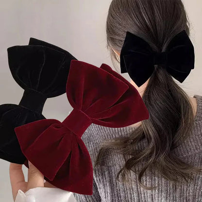 Red Velvet Elegant Fabric Fashion Ponytail Christmas Hair Accessory