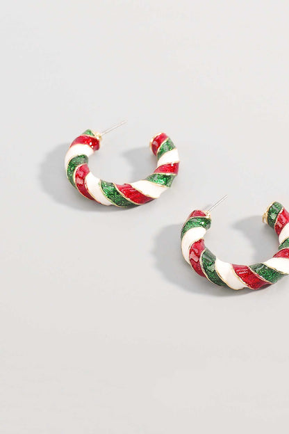 Christmas C-shaped Earrings