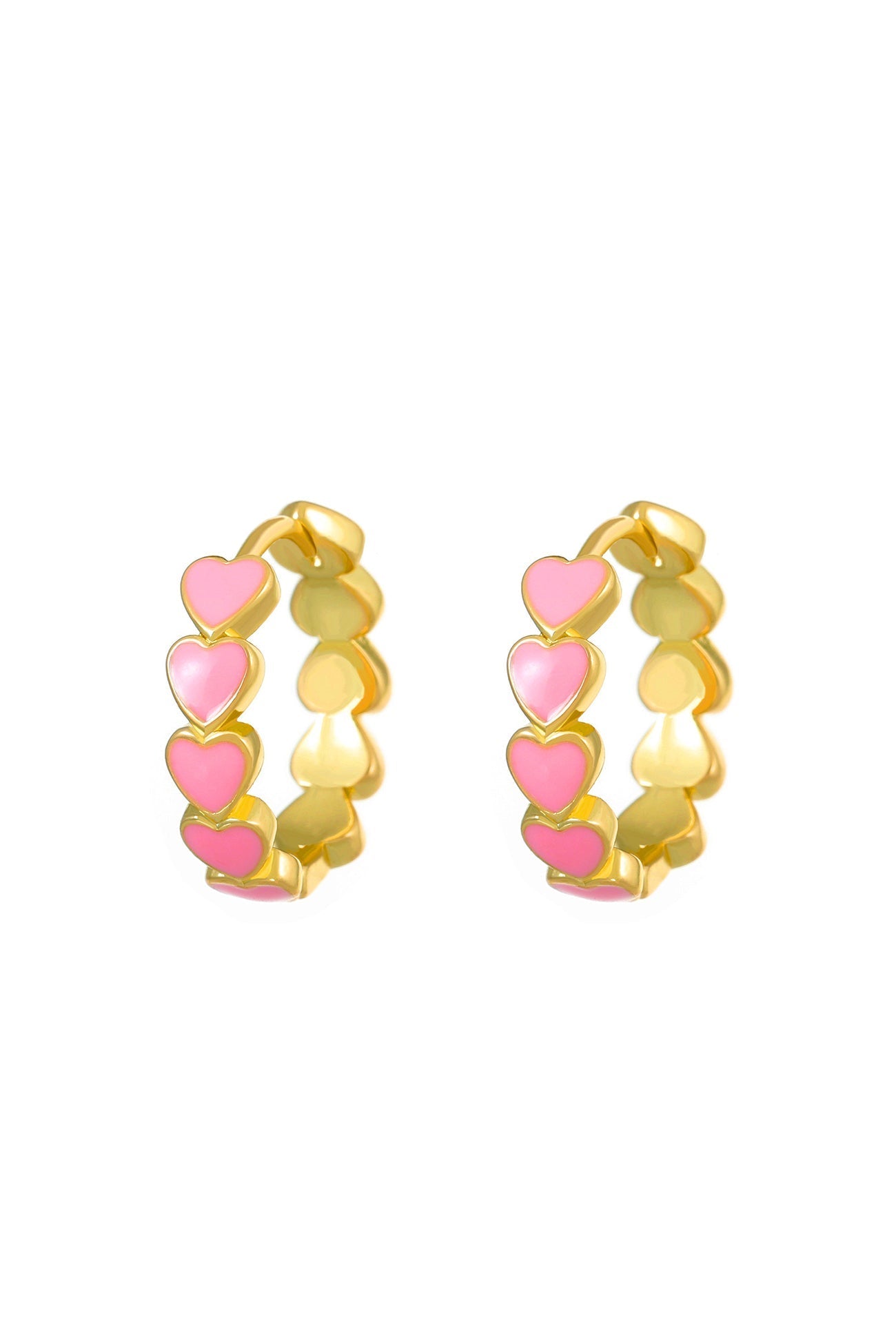 Contrast Peach Heart Earrings