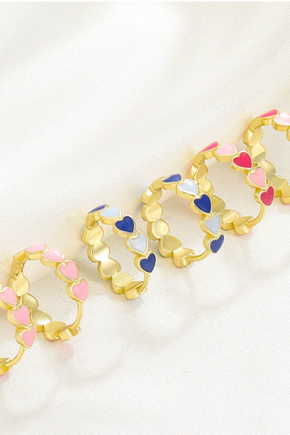 Contrast Peach Heart Earrings