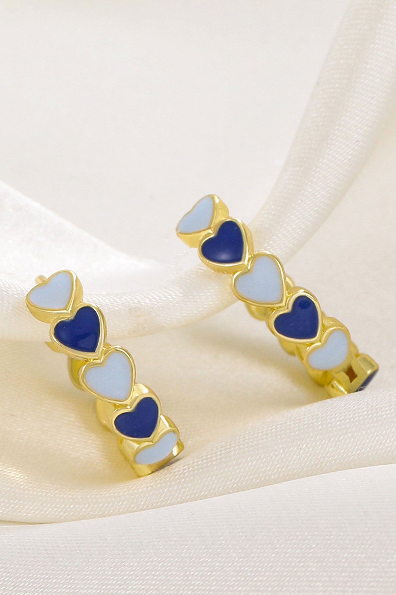 Contrast Peach Heart Earrings