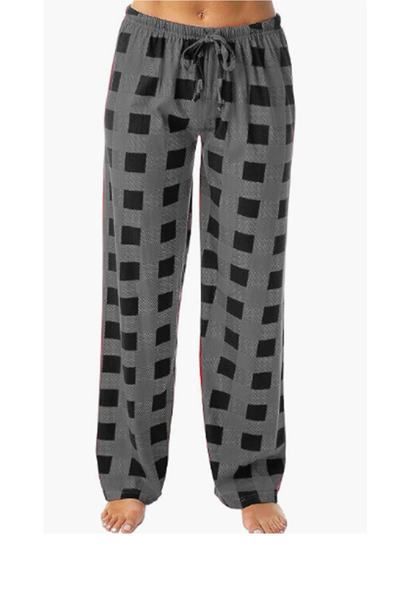 Contrast Plaid Long Pants