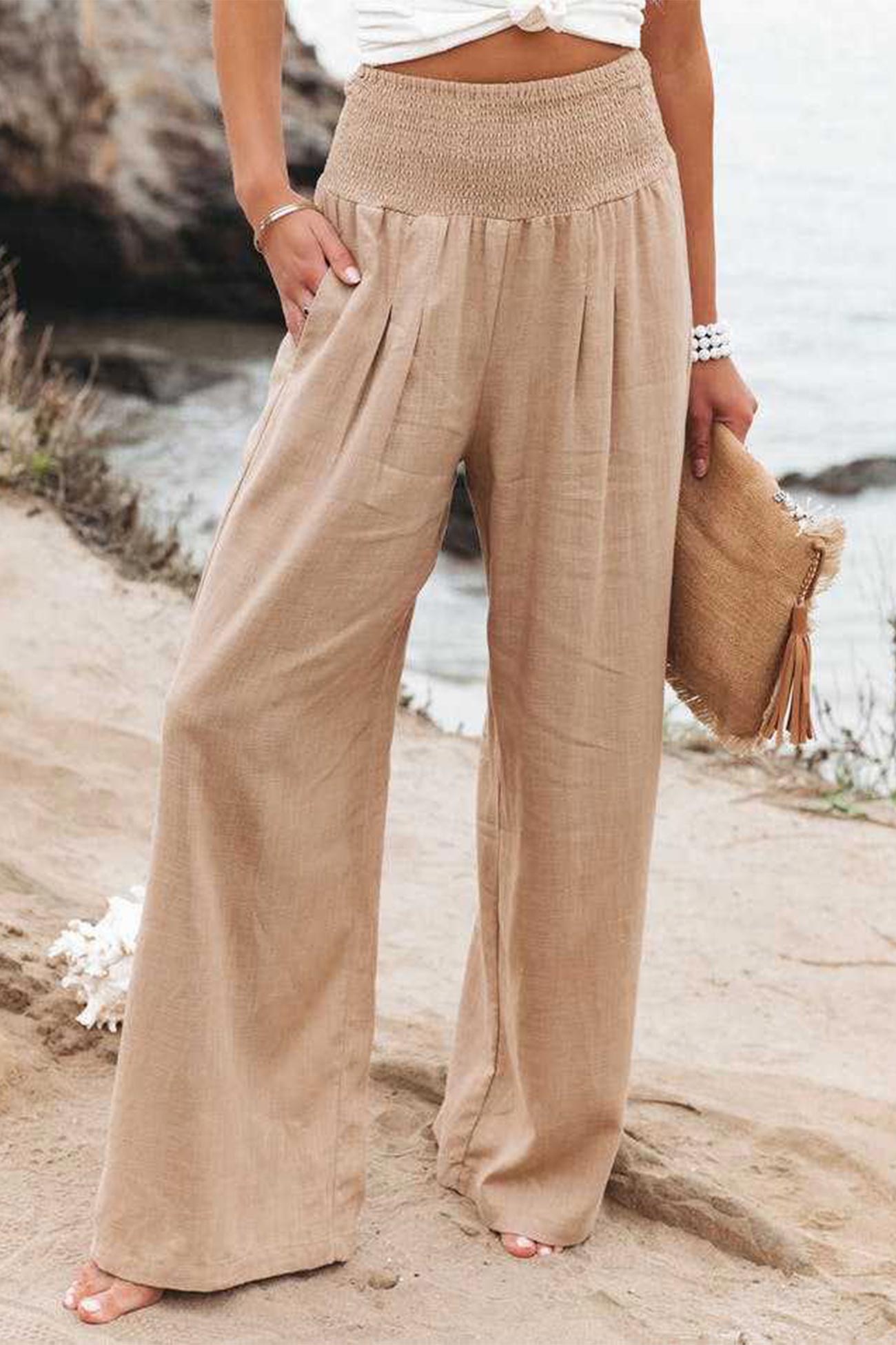 Cotton Wide Leg Long Pants