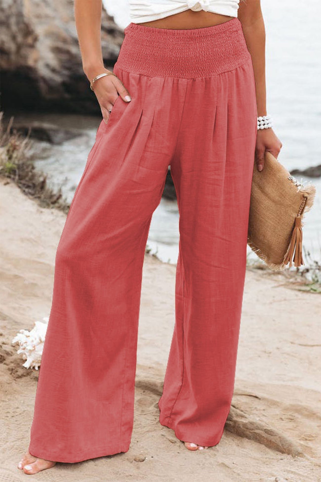 Cotton Wide Leg Long Pants