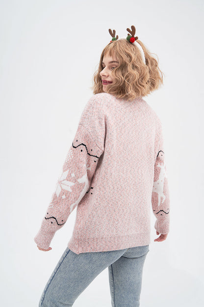 Deer Pattern Knit Cardigan