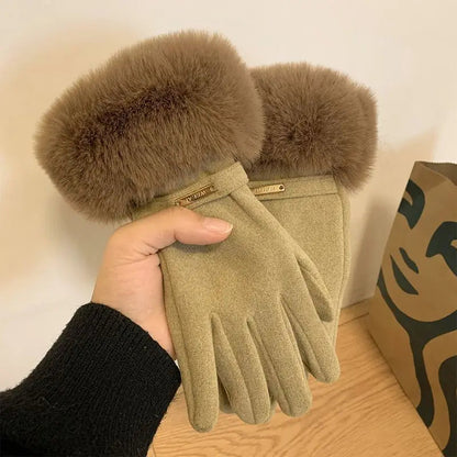 Autumn Winter Furry Warm Full Finger Outdoor Sport Cycling GlovesChristmas Cute Furry Warm Full Finger Outdoor Sport Cycling Gloves