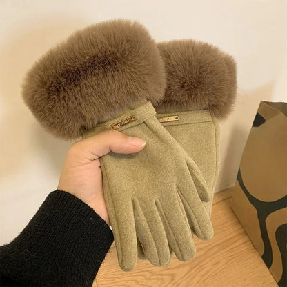 Autumn Winter Furry Warm Full Finger Outdoor Sport Cycling GlovesChristmas Cute Furry Warm Full Finger Outdoor Sport Cycling Gloves