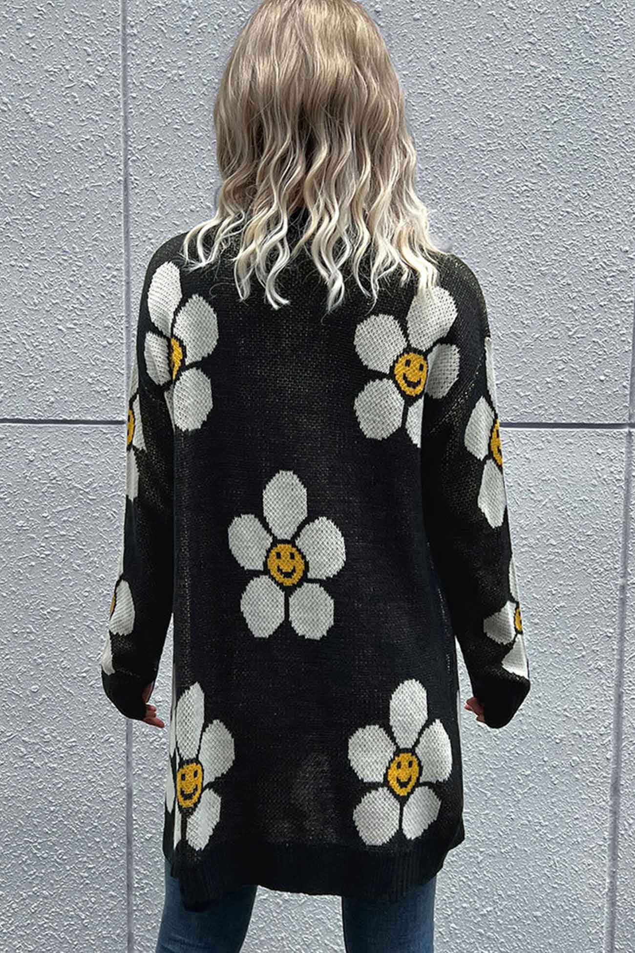 Floral Long sleeve Button Down Cardigan