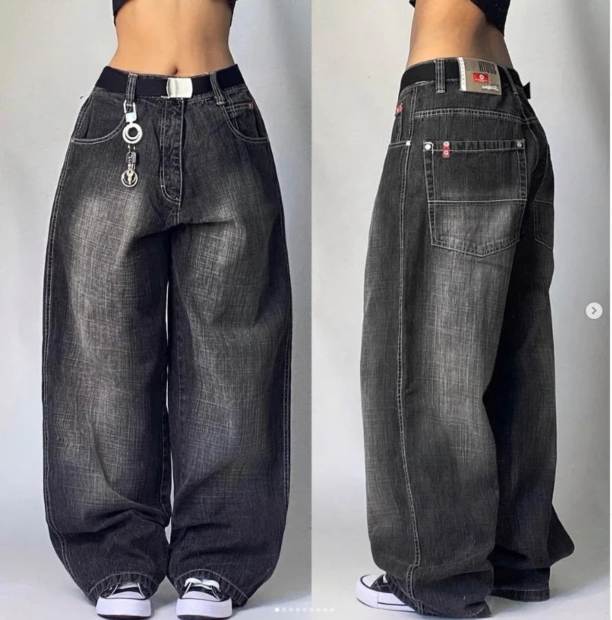 Gothic Retro Embroidery Y2K Oversized Wide Leg Pant