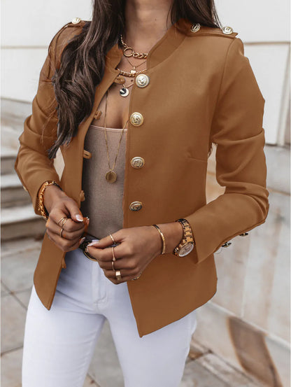 Long Sleeved Slim Elegant Solid Casual Short Autumn Coats