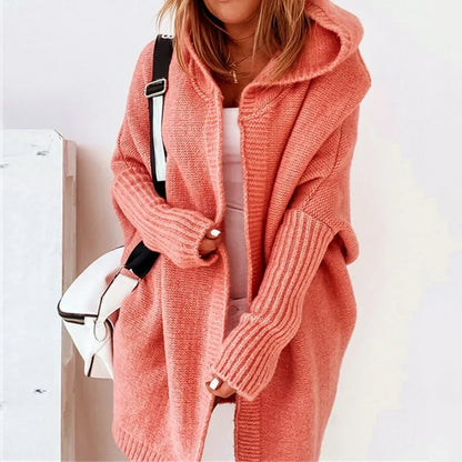 Loose Doll Sleeve Knit Sweater Long Autumn Winter Ladies Coats