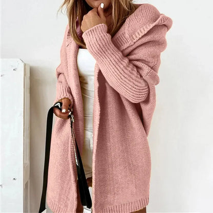 Loose Doll Sleeve Knit Sweater Long Autumn Winter Ladies Coats