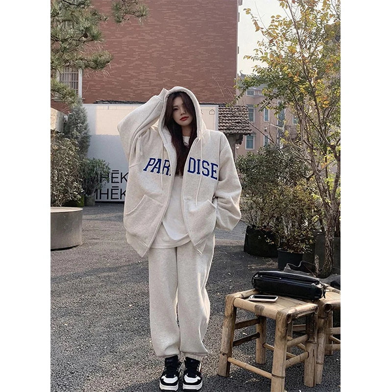 Oversized Streetwear Letter Print Casual Autumn Winter Hoodie