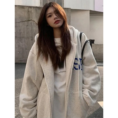 Oversized Streetwear Letter Print Casual Autumn Winter Hoodie