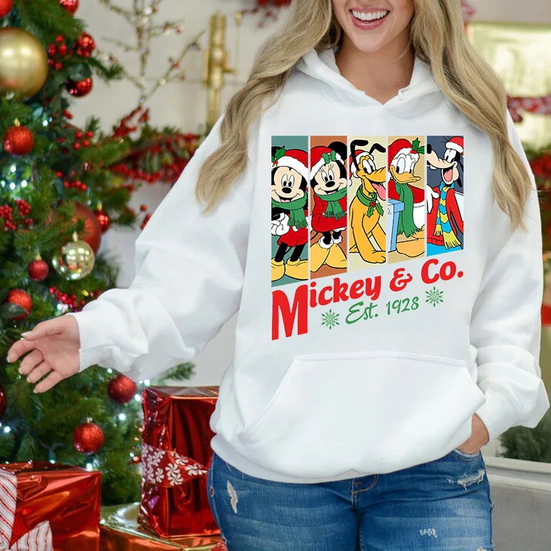 Mickey Mouse Velvet Sports Christmas Hoodie