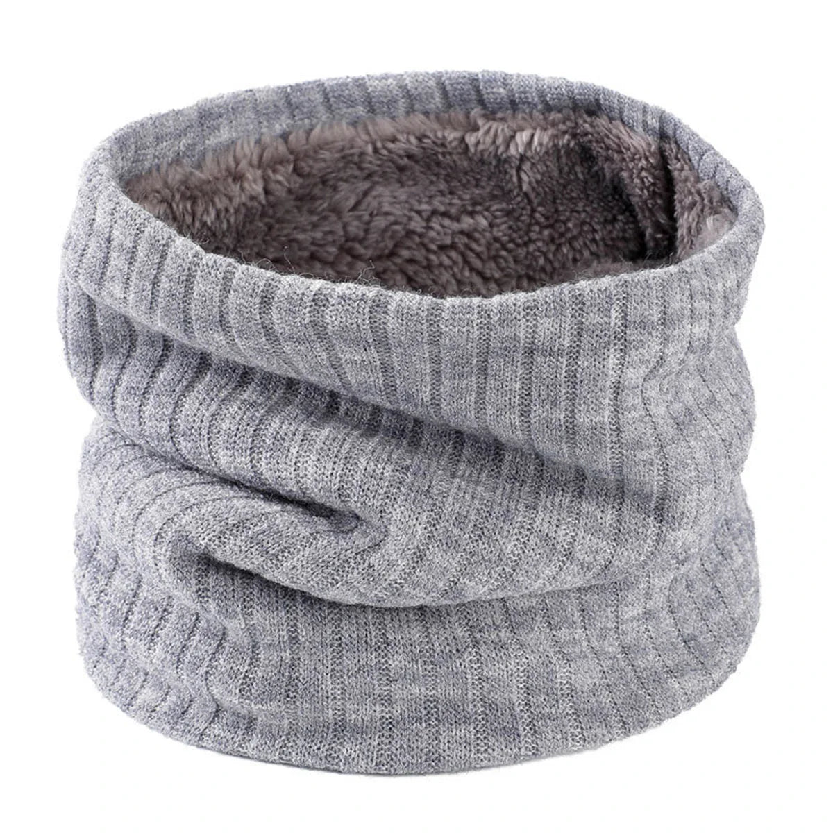 Cashmere Knit Ring Wool Neck Warmer Scarf for Women