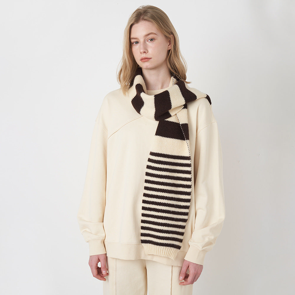 Soft Warm Striped Knitted Fashionable Winter Scarf