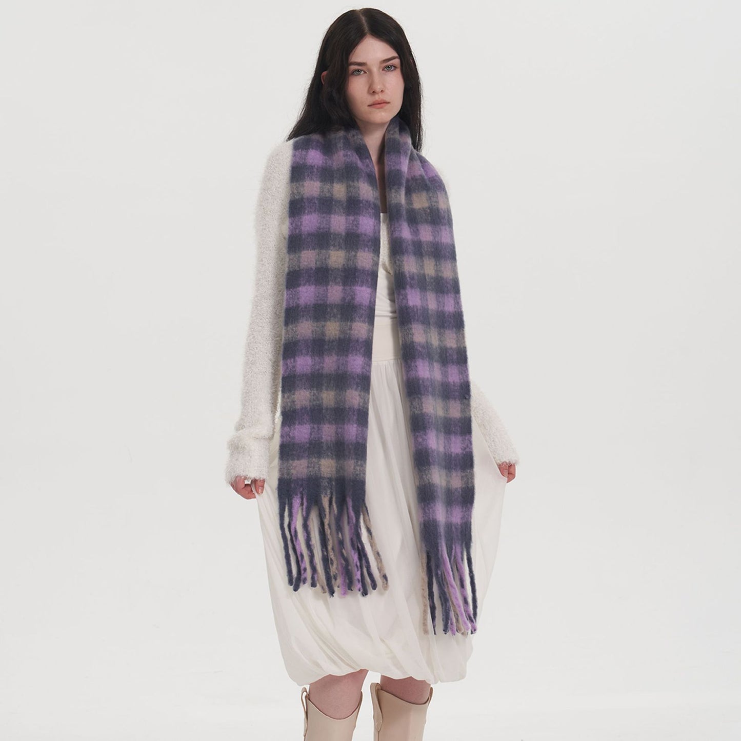 Simple Warm Stylish Soft Knitted Wool Cashmere Scarf