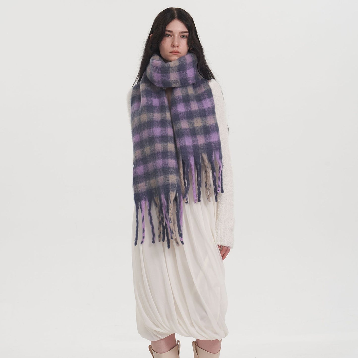 Simple Warm Stylish Soft Knitted Wool Cashmere Scarf