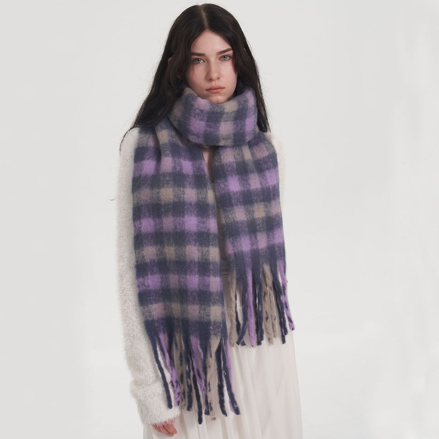 Simple Warm Stylish Soft Knitted Wool Cashmere Scarf