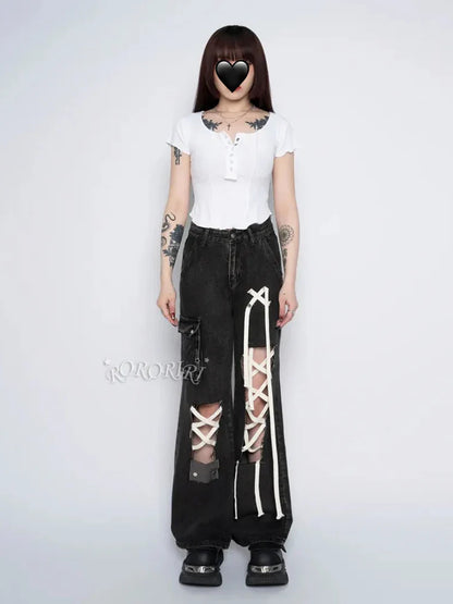 Grunge Halloween Ripped Hole Pants