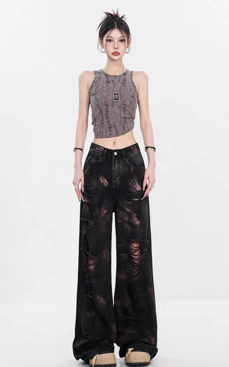 Graffiti Baggy Halloween Ripped Pants