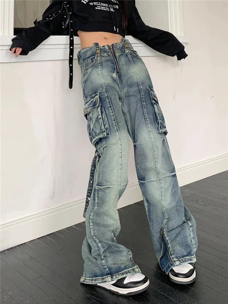 Zipper Slit Wide Halloween Leg Pants