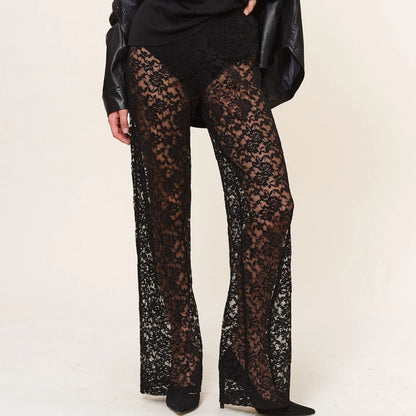 Sexy Halloween Transparent Sheer Lace Pants