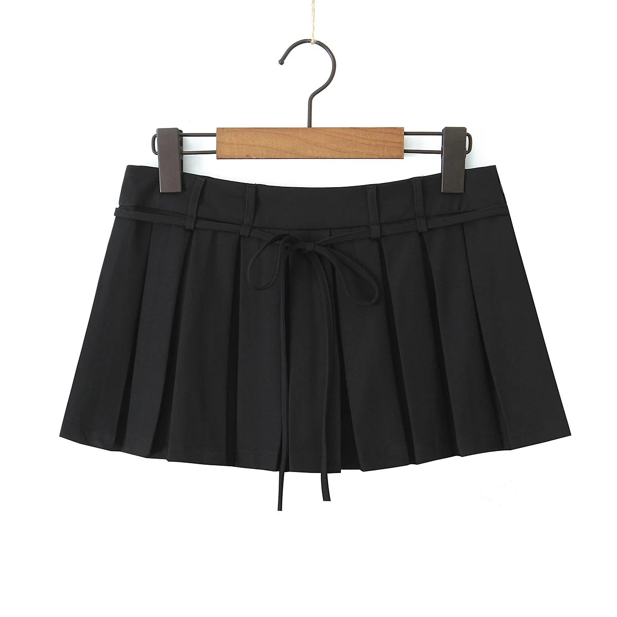 Korean Style Pleated Black Mini Skirt Cute White Skirt