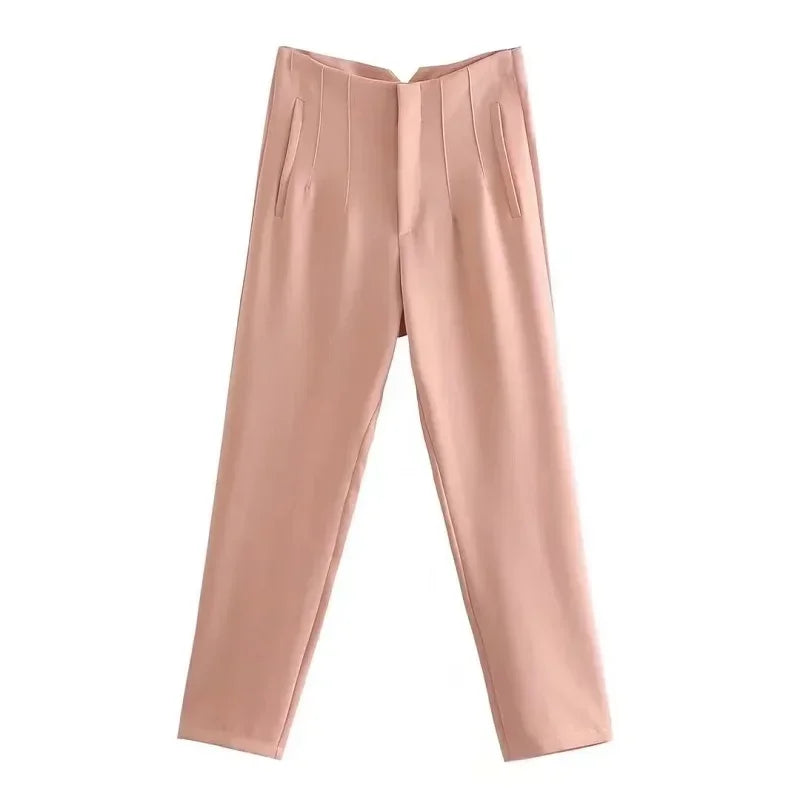 Baggy Wide Leg Loose Korean Casual Ankle Length High Waist Pants