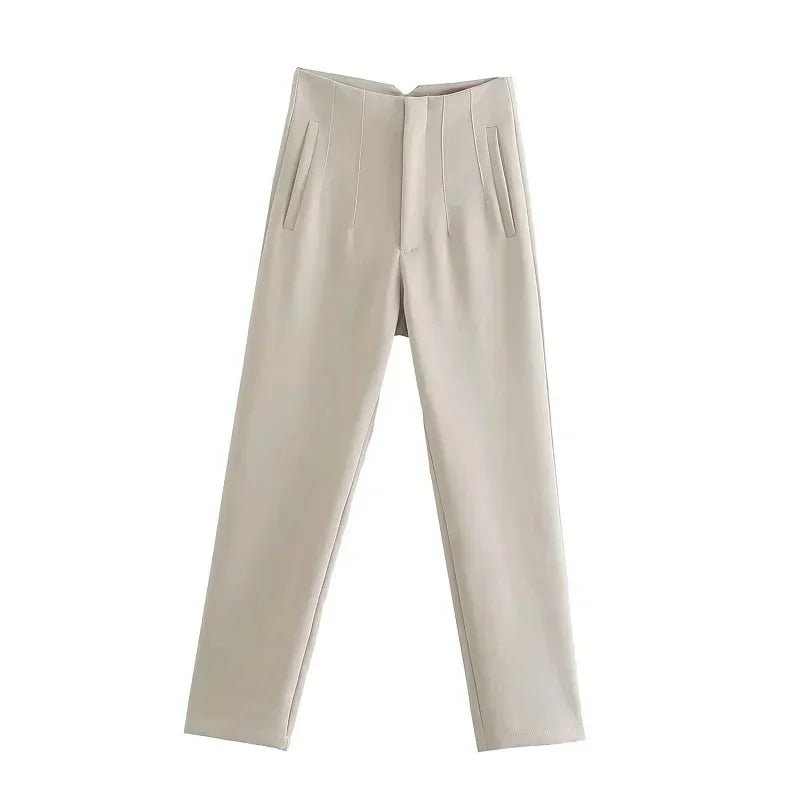 Baggy Wide Leg Loose Korean Casual Ankle Length High Waist Pants