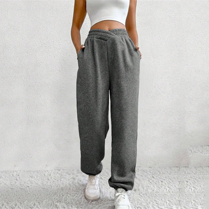 High Waist Loose Pockets Training Sports Baggy Fall Winter Pants