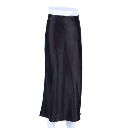 Satin Summer Fashion Soft High Waist Skirt