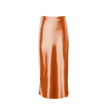 Satin Summer Fashion Soft High Waist Skirt